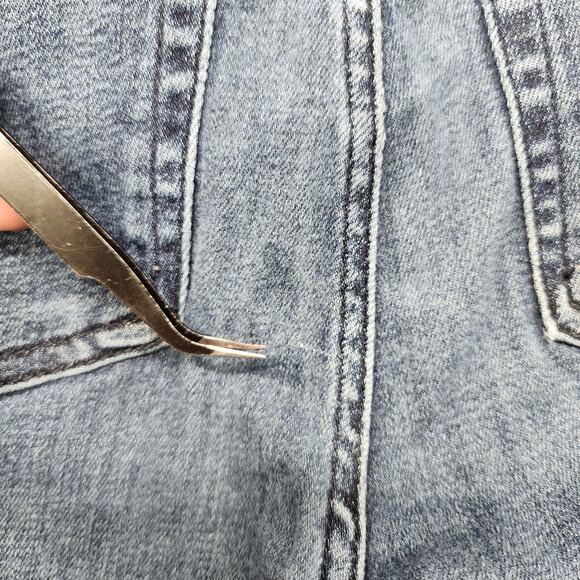 7 For All Mankind 7FAM Jeans Womens 24 Blue Dark Wash Faded High Rise Skinny - Picture 5 of 14